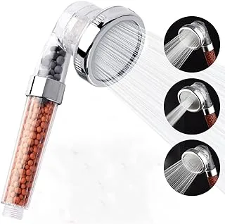 IBAMA SPA Shower Head with Mineral Stones Filter Filtration High Pressure Water Saving 3 Mode Function Spray Handheld Showerheads for Dry Skin Hair, SHOWER01