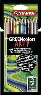 Stabilo Green Colors Colouring Pencil, Assorted (Pack of 12)