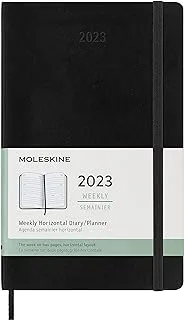 Moleskine 2023 Weekly Horizontal Planner, 12M, Large, Black, Hard Cover (5 x 8.25)