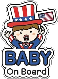 GEEKBEAR Baby on Board Sticker for Cars (15. US boy)