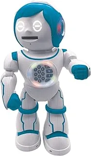 Lexibook Powerman Kid - Educational and Bilingual English/French Robot - Walking Talking Dancing Singing Toy - STEM Programmable Telling Creating Stories - Quizzes Shooting Discs for kids - ROB90DE