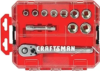 CRAFTSMAN Socket Set with Ratchet, SAE, 3/8-Inch Drive, 11-Piece (CMMT12026)