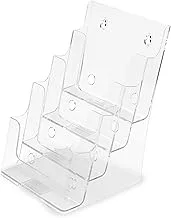 Deflecto | Multi-Tier Clear Plastic Literature Display Holder for Wall or Desktop 4 Tier A5 Stand Promotional Material & Leaflets