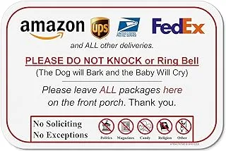 GB Signs Leave Package Sign - Do Not Knock or Ring Bell