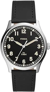 Fossil Dayliner Three-Hand Black Leather Watch - FS5926