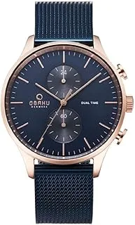 Obaku Men's Blue Dial Stainless Steel Band Watch - V196GUVLML