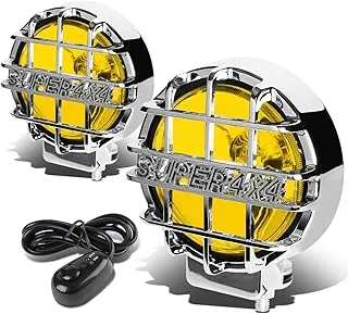 DNA MOTORING fl-6-u+sw-am-ch 6 round fog lights w/switch