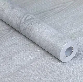 Meboem Grey Wood Grain Paper Self Adhesive Gray Vinyl Peel Stick Film Counter Top Covering Furniture Cabinets Wardrobe Shelf Liner Wallpaper Sticker Waterproof Easy to Remove,17.7inch by 10.8ft