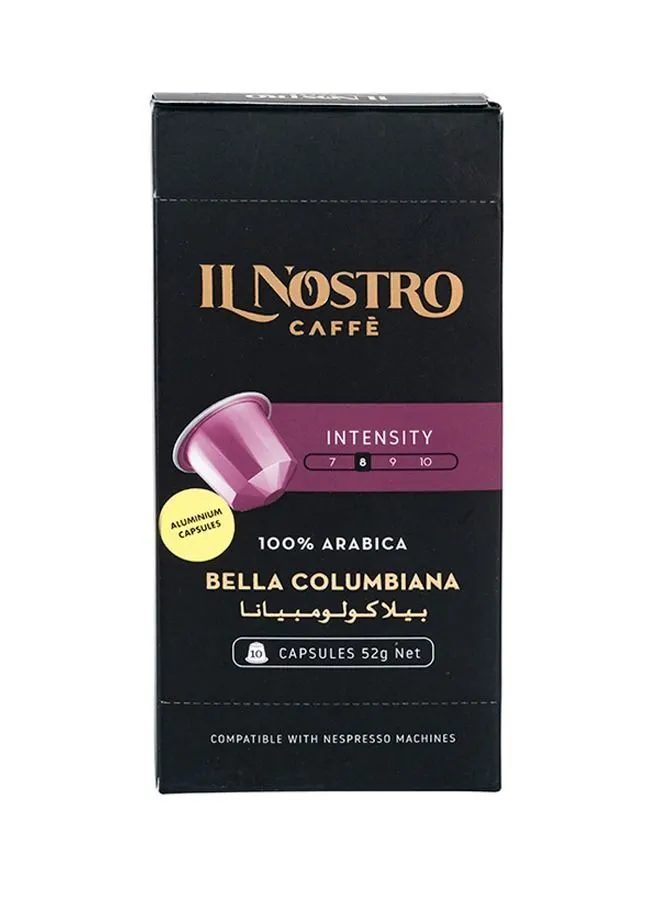 IL NOSTRO Bella Columbiana Intensity Coffee 10 كبسولات 5.2 جرام مفردة