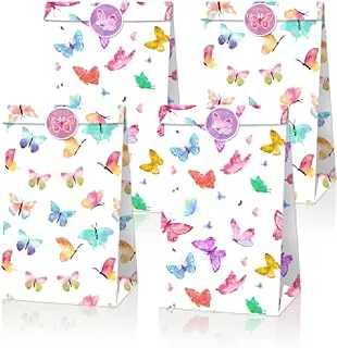 SPRING BUTTERFLY PARTY GIFT FAVOR BAGS PACK OF 12