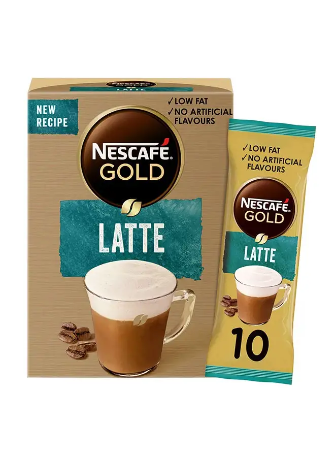 Nescafe Coffee Mix Gold Latte, Pack Of 10 18grams