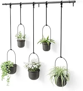 Umbra Triflora Hanging Planter, Set of 5, Black