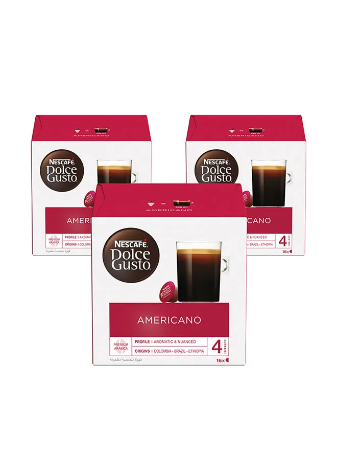 Nescafe Dolce Gusto Coffee 16 Capsule Americano 128grams Pack of 3