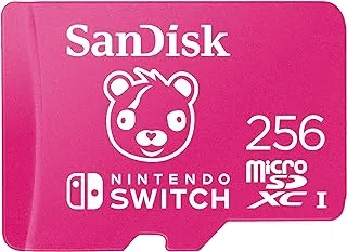 بطاقة SanDisk 256GB microSDXC لنينتندو سويتش ، Fortnite ، مع ما يصل إلى 100 ميجابايت / ثانية-SDSQXAO-256G-GN6ZG