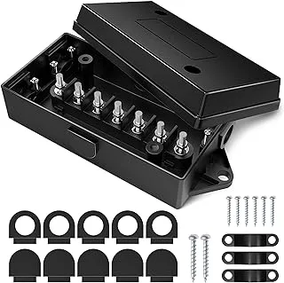 MICTUNING 7 Way Electrical Trailer Junction Box - Gang Wire Connection Weatherproof for Rewiring Camper RV Caravans Boat Light Connectors