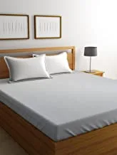 Portico Percale 144 TC 100% Cotton Queen Bedsheet with 2 Pillow Covers - Solid 220 cms x 254cms, Ivory