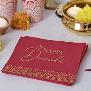 Ginger Ray Gold and Red Happy Diwali Napkins