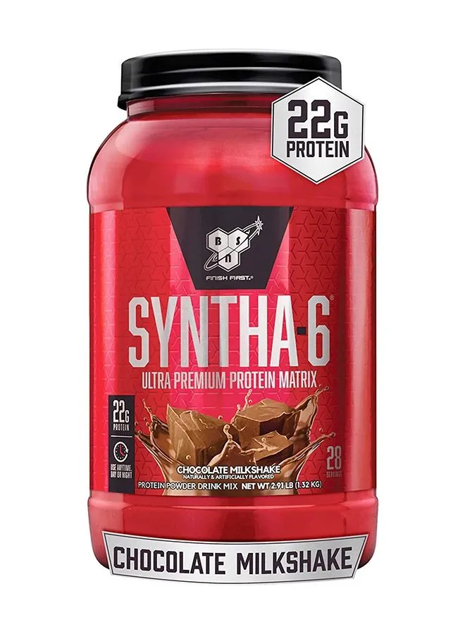 BSN Syntha-6 Ultra Premium Protein Matrix, Whey Protein Powder, Micellar Casein, Milk Protein Isolate Powder - Chocolate Milkshake, 2.91 lbs, 28 Servings (1.32 KG)