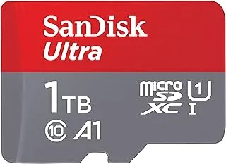 بطاقة ذاكرة سانديسك 1 تيرابايت الترا UHS I MicroSD 150 ميجابايت / ثانية R ، للهواتف الذكية ، ضمان 10 سنوات - SDSQUAC-1T00-GN6MN