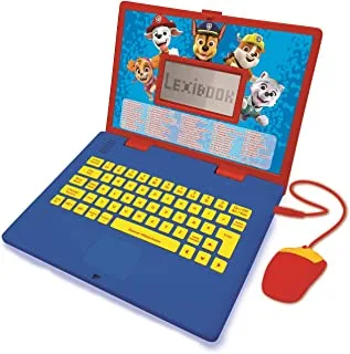 Lexibook Paw Patrol - Educational and Bilingual Laptop German/English - Toy for Child Kid (Boys & Girls) 124 Activities, Learn Play Games and Music with Chase Marshall - Red/Blue JC598PAZi3