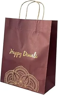 thePartyPopper BURGUNDY AND GOLD HAPPY DIWALI GIFT BAG, HDGBB