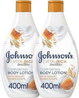 Johnson's Body Lotion - Vita-Rich, Smoothies, Comforting, Yogurt, Honey & Oats, 400ml, 1+1 FREE - Pack May Vary