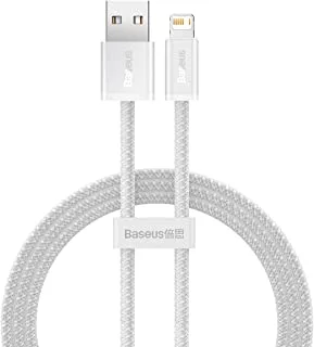 Baseus Dynamic Series 2.4A USB إلى Lightning Data Transfer Cable ، طول 1 متر ، أبيض