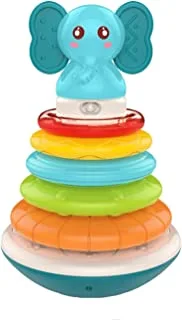 Baybee Rainbow Electronic Musical Stacking Ring Toys for Baby with 5 Ring, Music & Light, Circle Stacker Nesting Toy | Learning Educational Stacking Toys for Kids Toddlers 1+ Years Boy Girl (Ring II)