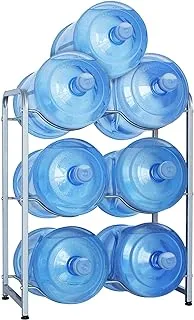 ECVV 5 Gallon Water Bottle Holder, 3-Tier Water Cooler Jug Rack for 6 Bottles Heavy Duty Detachable Kitchen Organization and Storage Shelf