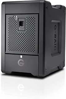 SanDisk Professional 24TB G-RAID Shuttle 4 - محرك أقراص ثابت خارجي من فئة المؤسسات 4-Bay ، Thunderbolt 3 و USB-C ، قابل للنقل ، RAID للأجهزة - SDPH34H-024T-MBAAB