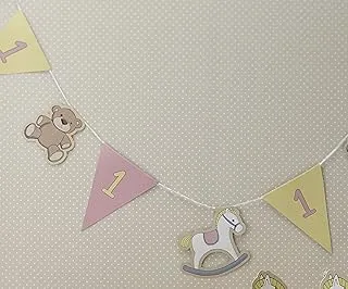 Ginger Ray 1st Birthday Bunting Banner, Pink