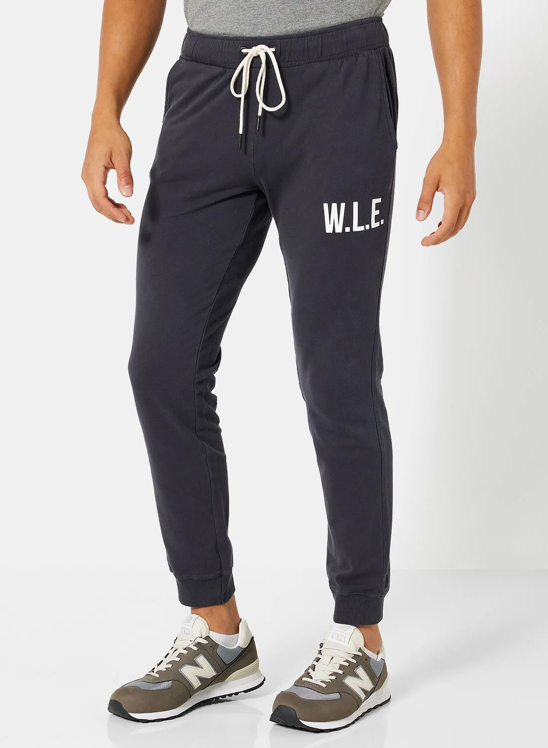 Sivvi x D'Atelier Eco-Friendly Essential Slogan Sweatpants Charcoal Grey