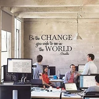 Vinyl Wall Decal Sticker - Be The Change You Wish to See in World Inspirational Gandhi Quote 13