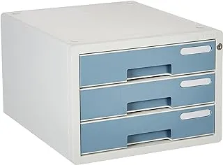 Sysmax Cabinet Desk Organizer 4 Lock Drawers, Blue Mint