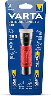 Varta LED Flashlight: Outdoor Sports F10 with 3xAAA Batteries & Innovative Features