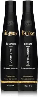 Revivogen MD Bio Cleansing Shampoo & Thickening Conditioner Duo Set for fine, thinning hair create volume, cleanse DHT, nourish scalp for healthier hair growth & 2 bottles, 12 oz. each