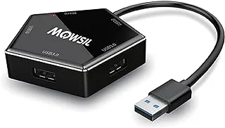 Mowsil USB Hub 3.0, 4 Port Data USB Hub Extension USB Splitter for Laptop Portable USB A Hub Multi USB Port Expander for Windows PC,Surface Pro,MacBook Air,Mac Mini/Pro,XPS,Flash Drive with 1M Cable