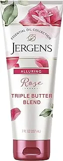 Jergens Rose Body Butter, 7 Fl Oz Lotion, with Camellia Essential Oils, for Indulgent Moisture