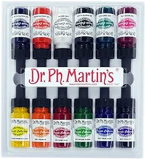 Dr. Ph. Martin's Spectralite Private Collection Liquid Acrylics Bottles, 0.5 oz, Set of 12 (Set 1)