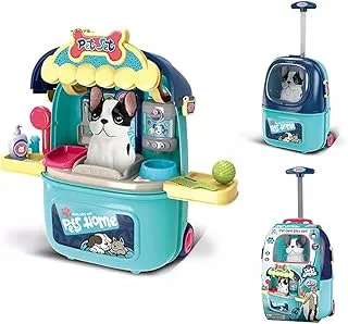 Baybee 2 in 1 Dog Pet Care Playset for Kids, Portable Pet Dog Grooming Playset Toys Pretend Play Toys for Kids | Role Play Toys for Kids | Pet Care Doctor Set Toys for Kids Toddlers 2 3 Years Boy Girl