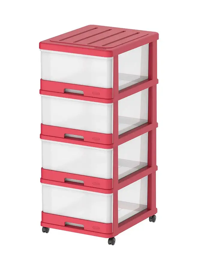 Cosmoplast Storage Cabinet-4 Red 92x50x40cm