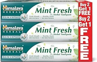 Himalaya Mint Fresh Herbal Toothpaste Prevent Mouth Odour & Ensure Long-Lasting Fresh Breath -3 X 100ml