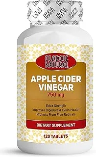 Oladole Natural Apple Cider Vinegar 750MG- 120 Tablets| Delicious ACV For Weight Management, Digestion, Detox & Immune Health | Enriched with Calcium & Magnesium | Non-GMO