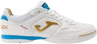 Joma 2102 Top Flex Shoes for Unisex, Size 39, White/Gold/Indoor