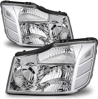 M-AUTO A06 M HL 029 CC M AUTO OE Style Headlights Assembly Pair for Passenger&Driver Side Replacement Chrome/Clear - Clear Corner, A06-M-HL-029-CC, A06-M-HL-029 Headlights