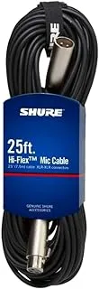 Shure C25J, 25-foot Hi-Flex Cable with Chrome XLR Connectors, Black