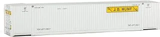 Walthers SceneMaster HO Scale Model of J.B. Hunt (White, Yellow, Black) 53' Singamas Corrugated Side Container,949-8522