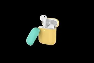 AhaStyle Two Toned Silicone Case for Airpods - Yellow/Mint Green