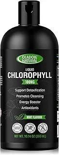 Oladole Natural Chlorophyll Liquid - 300ml Mint Flavor | Pure Green Superfood Supplement for Detox, Energy Boost, Weight Management and a Internal Deodorant | Rich in Antioxidants Non-GMO, Gluten Free