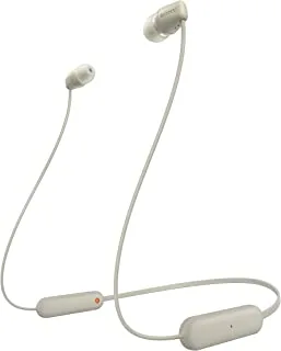 Sony WI-C100 Wireless in-Ear Bluetooth Headphones with Built-in Microphone, Taupe, Small